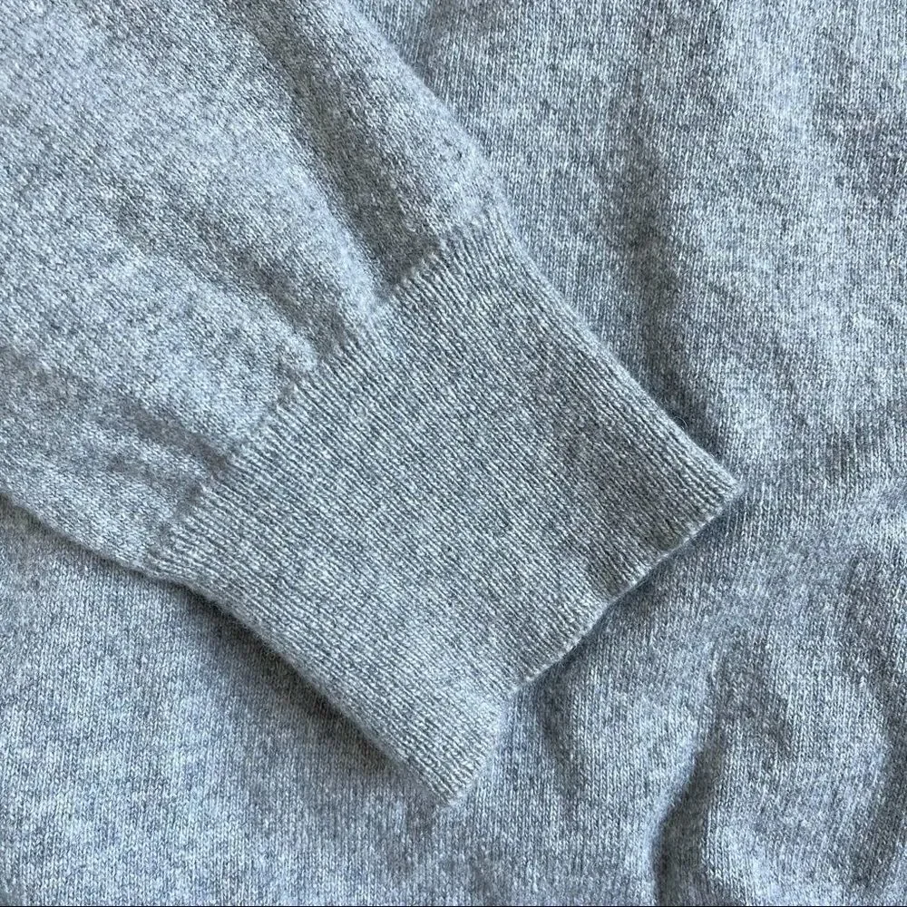 Riley Studio Unisex Oversized Gray Recycled Cashmere Polo Minimal Sweater Sz L - Picture 6 of 12